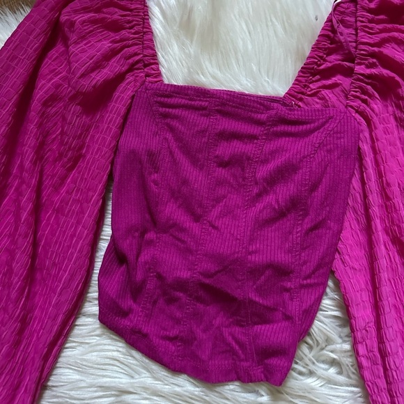 URBAN OUTFITTERS Claudia Blouse In Berry - Picture 3 of 4
